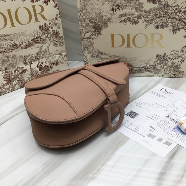 2019 Dior original calfskin ultra-matte saddle bag M0446 nude