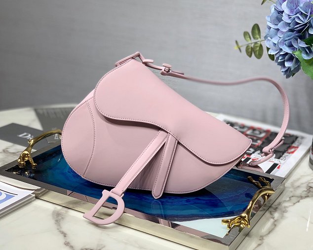 2019 Dior original calfskin ultra-matte saddle bag M0446 pink