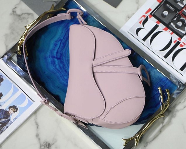 2019 Dior original calfskin ultra-matte saddle bag M0446 pink