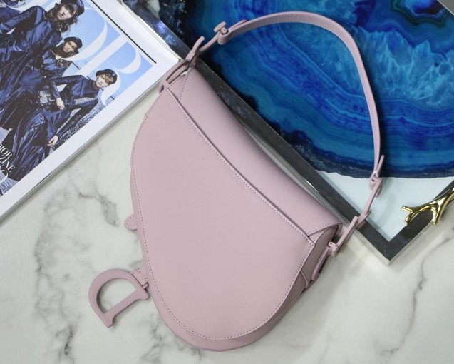 2019 Dior original calfskin ultra-matte saddle bag M0446 pink