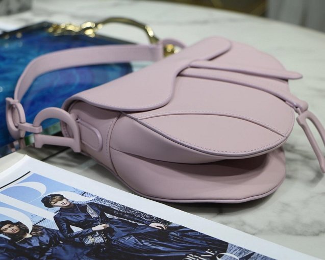 2019 Dior original calfskin ultra-matte saddle bag M0446 pink