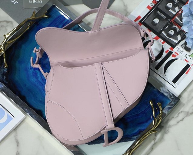 2019 Dior original calfskin ultra-matte saddle bag M0446 pink