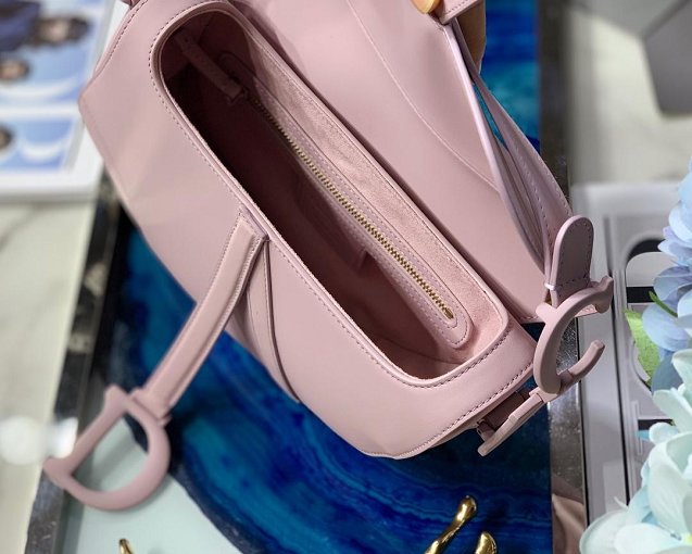 2019 Dior original calfskin ultra-matte saddle bag M0446 pink