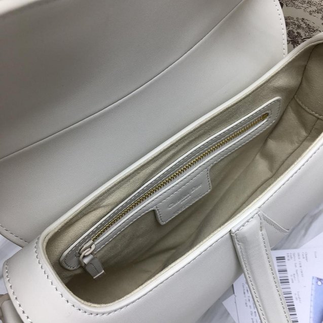 2019 Dior original calfskin ultra-matte saddle bag M0446 white