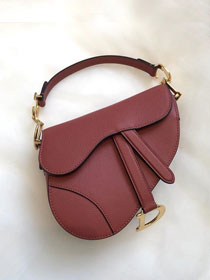 2019 Dior original grained calfskin mini saddle bag M0447 bordeaux