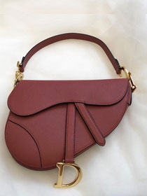 2019 Dior original grained calfskin saddle bag M0446 bordeaux