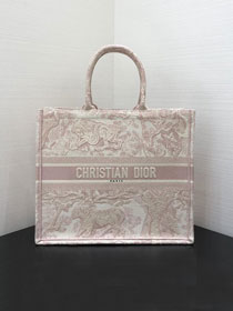 Dior original canvas book medium tote oblique bag M1296 light pink