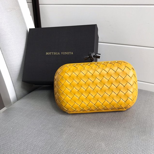 BV original lambskin knot clutch 113085 yellow