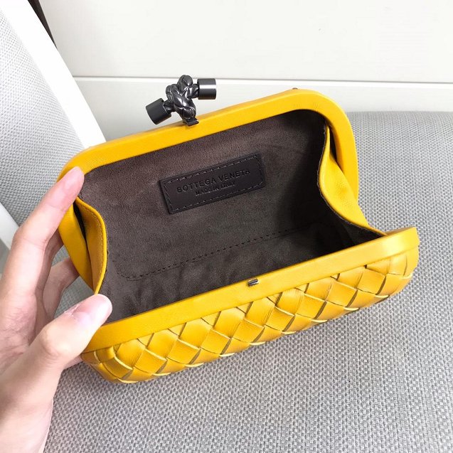 BV original lambskin knot clutch 113085 yellow