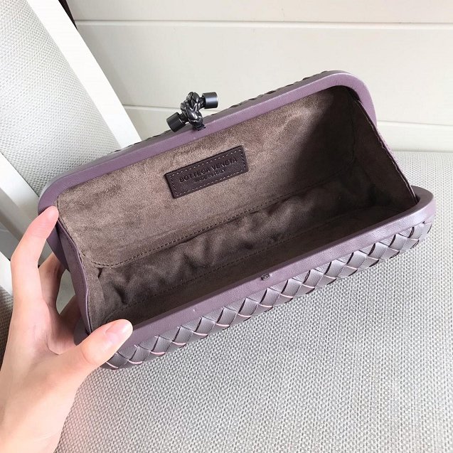 BV original lambskin large stretch knot clutch 202031 purple