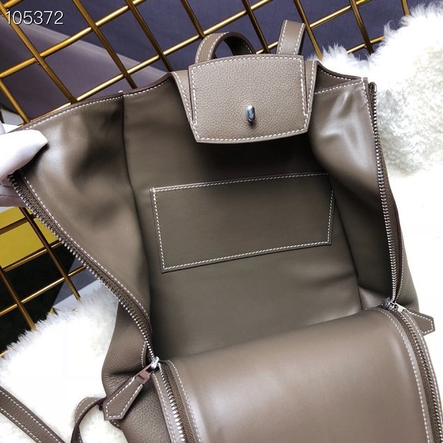 Hermes original handmade evercolour leather GR24 backpack H024 grey