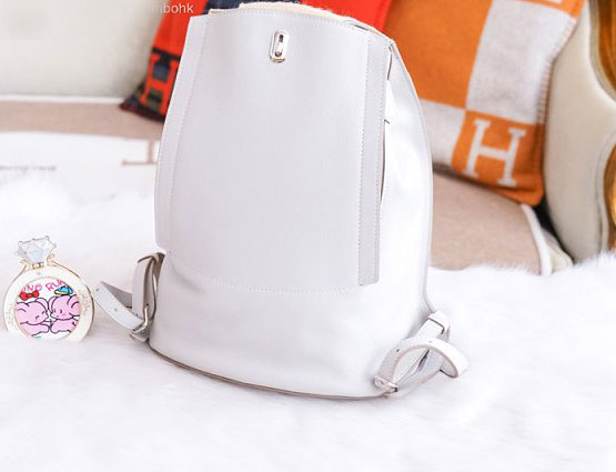 Hermes original handmade evercolour leather GR24 backpack H024 white