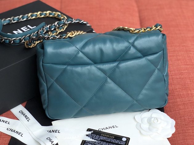 2020 CC original lambskin 19 flap bag AS1160 turquoise