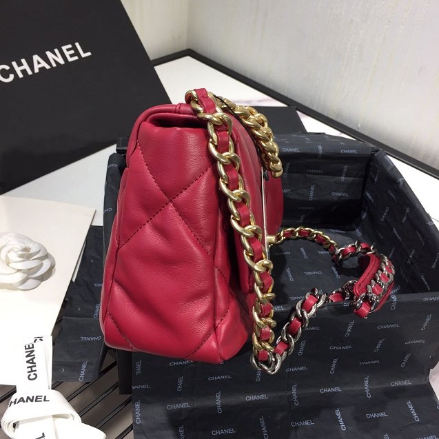 2020 CC original lambskin 19 flap bag AS1160 wine red