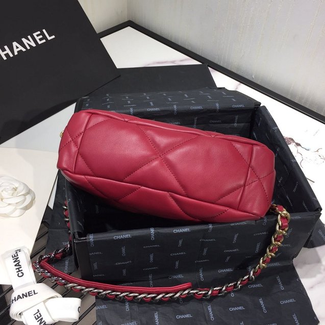 2020 CC original lambskin 19 flap bag AS1160 wine red