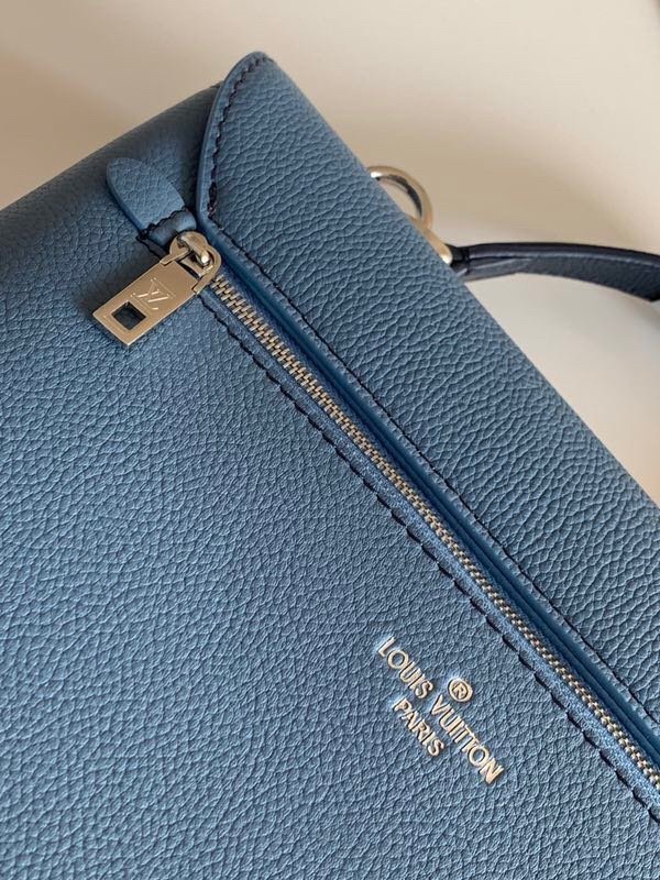 louis vuitton original calfskin mylockme bag M55323 blue&beige