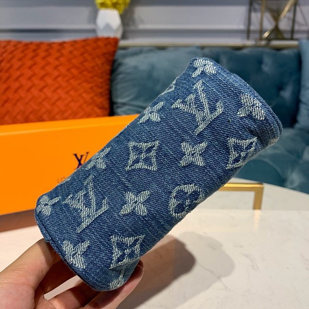 Louis vuitton original monogram denim clutch m58117 blue