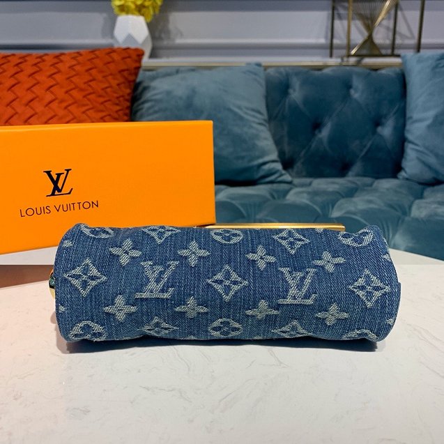 Louis vuitton original monogram denim clutch m58118 blue