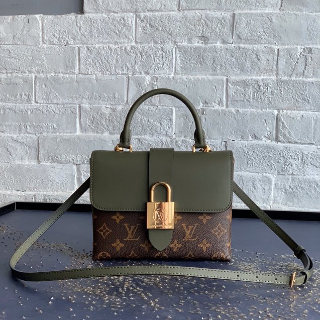 louis vuitton original calfskin&monogram locky bb M44797 laurier green