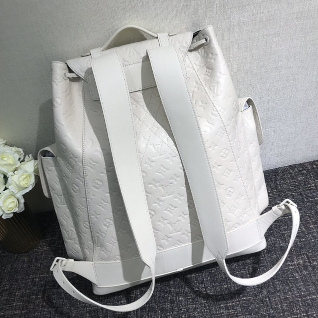 2020 louis vuitton original monogram empreinte christopher backpack gm M53286 white