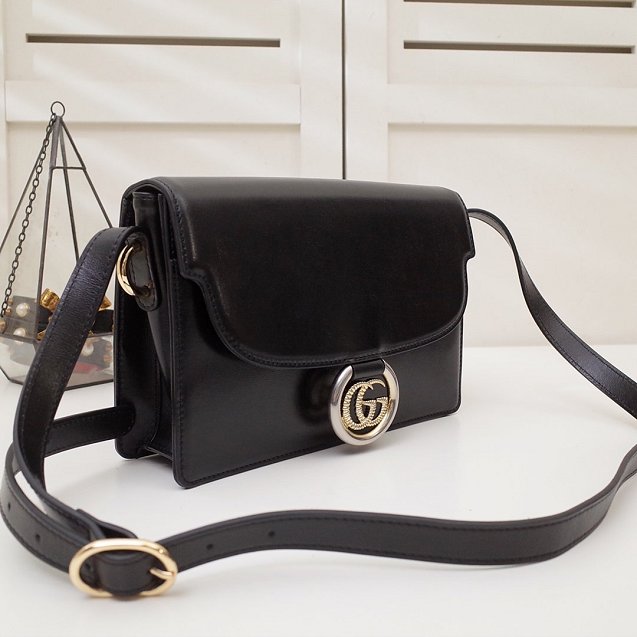 2020 GG original calfskin small leather shoulder bag 589474 black