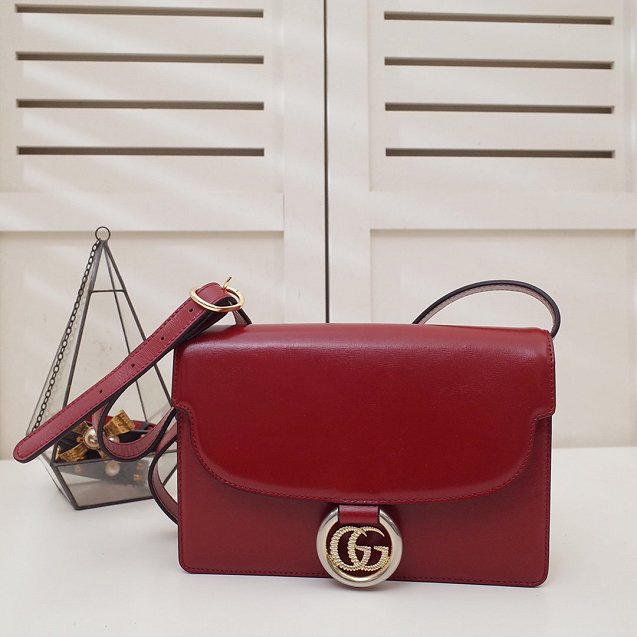 2020 GG original calfskin small leather shoulder bag 589474 red