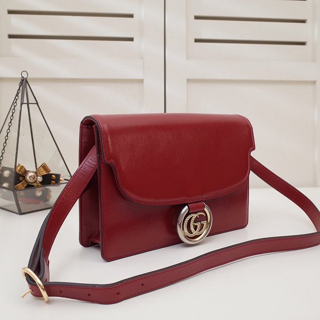 2020 GG original calfskin small leather shoulder bag 589474 red