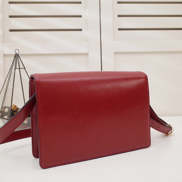 2020 GG original calfskin small leather shoulder bag 589474 red