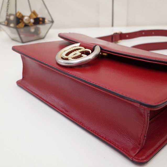 2020 GG original calfskin small leather shoulder bag 589474 red