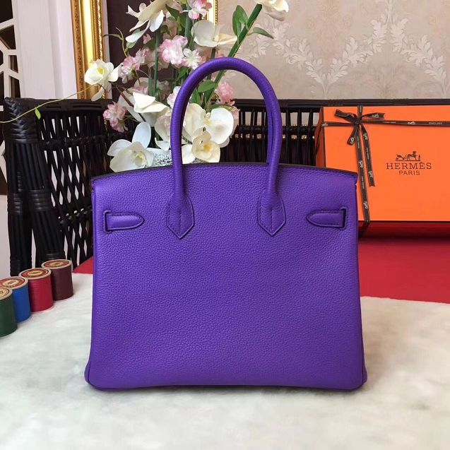 Hermes original togo leather birkin 30 bag H30-1 violet