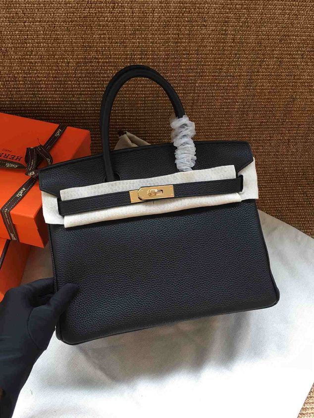 Hermes soft calf leather birkin 35 bag H35-5 black