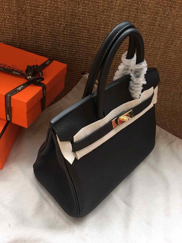 Hermes soft calf leather birkin 25 bag H25-5 black