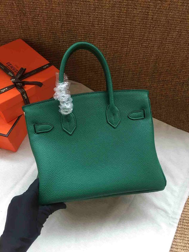 Hermes soft calf leather birkin 25 bag H25-5 green	