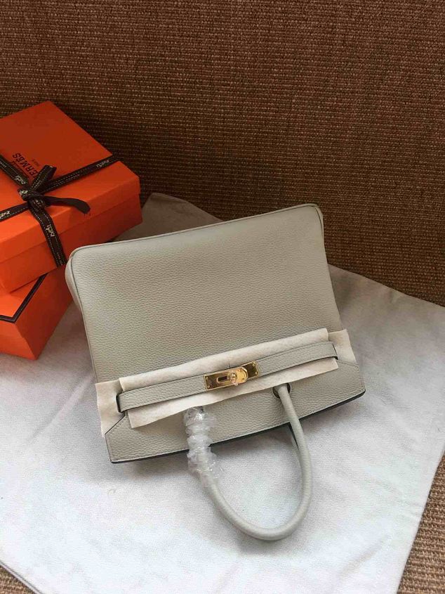 Hermes soft calf leather birkin 30 bag H30-5 light grey