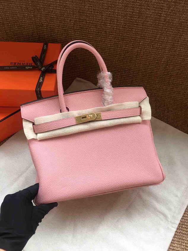 Hermes soft calf leather birkin 30 bag H30-5 pink