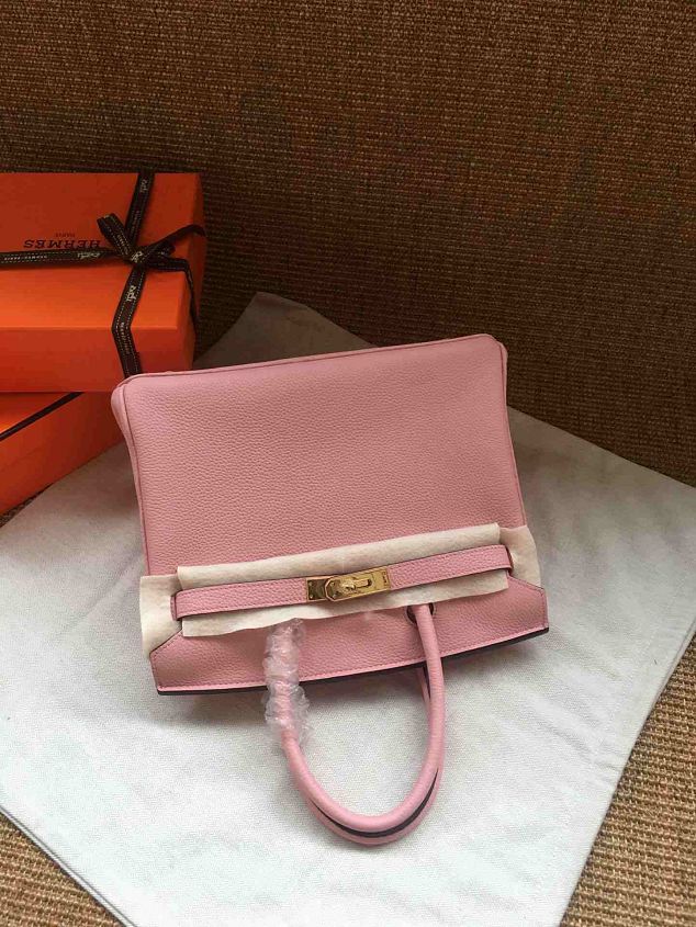 Hermes soft calf leather birkin 35 bag H35-5 pink