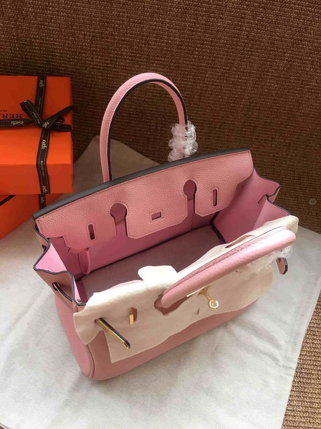 Hermes soft calf leather birkin 30 bag H30-5 pink