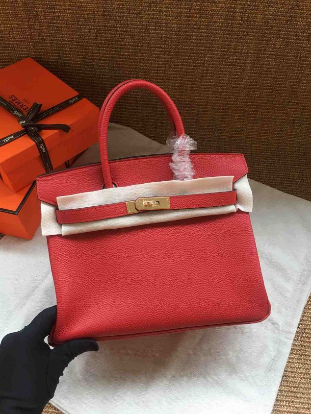 Hermes soft calf leather birkin 35 bag H35-5 red