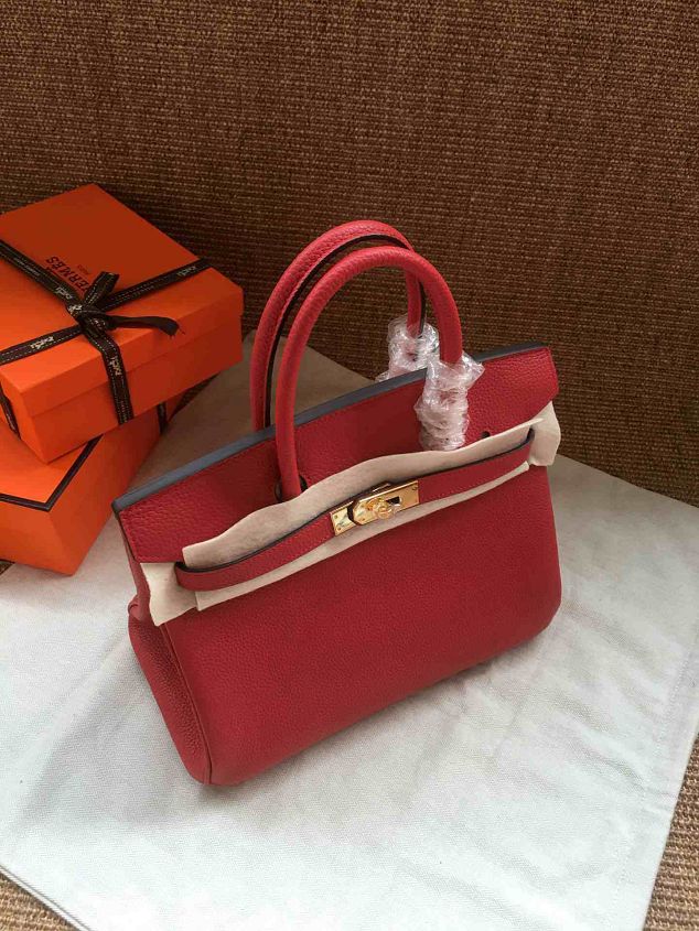 Hermes soft calf leather birkin 30 bag H30-5 red