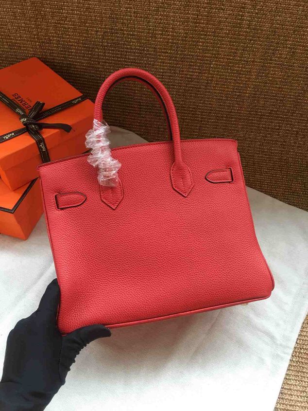 Hermes soft calf leather birkin 30 bag H30-5 red