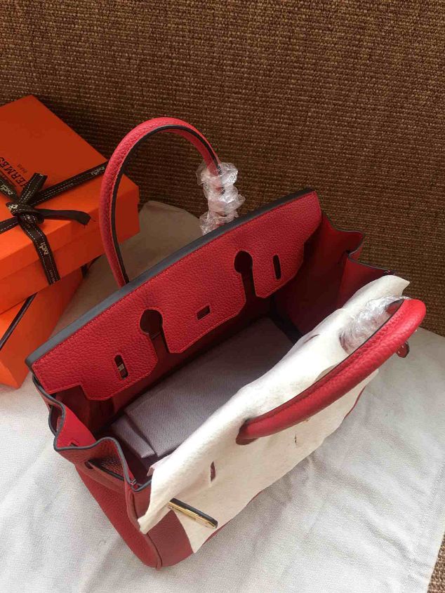 Hermes soft calf leather birkin 35 bag H35-5 red