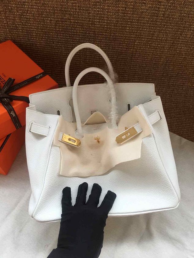 Hermes soft calf leather birkin 30 bag H30-5 white