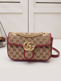 2020 GG original canvas mini marmont bag 446744 red