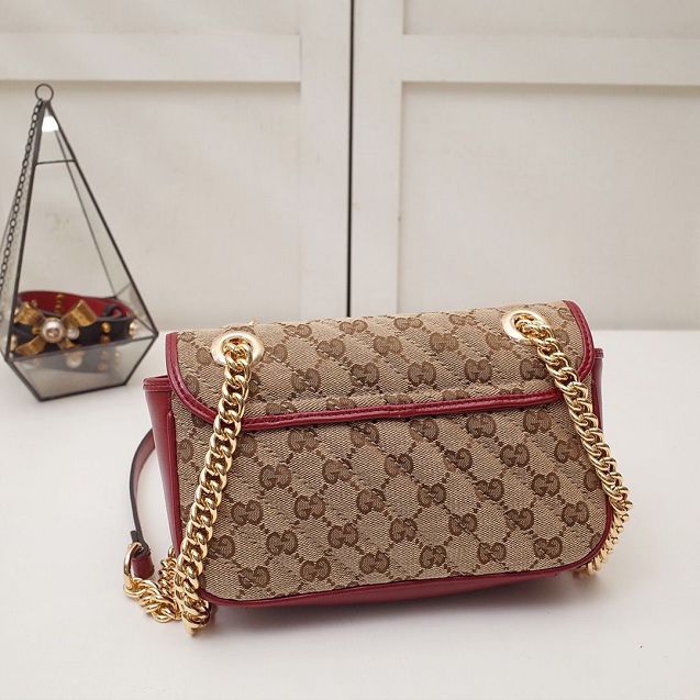 2020 GG original canvas mini marmont bag 446744 red