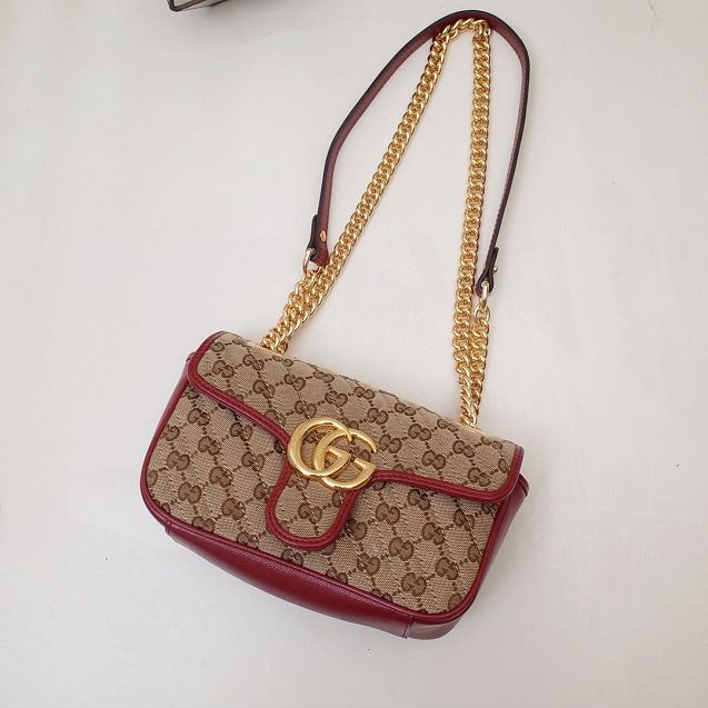 2020 GG original canvas mini marmont bag 446744 red