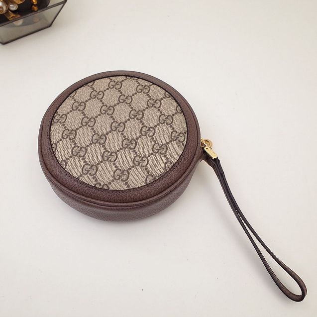 2020 GG original canvas round coin purse 574841 coffee