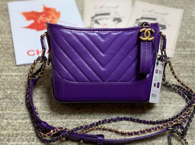 2020 CC original calfskin gabrielle small hobo bag A91810-2 purple