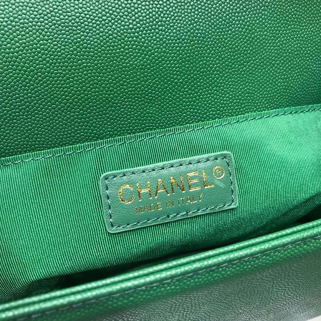 CC original grained calfskin medium boy handbag 67086 green