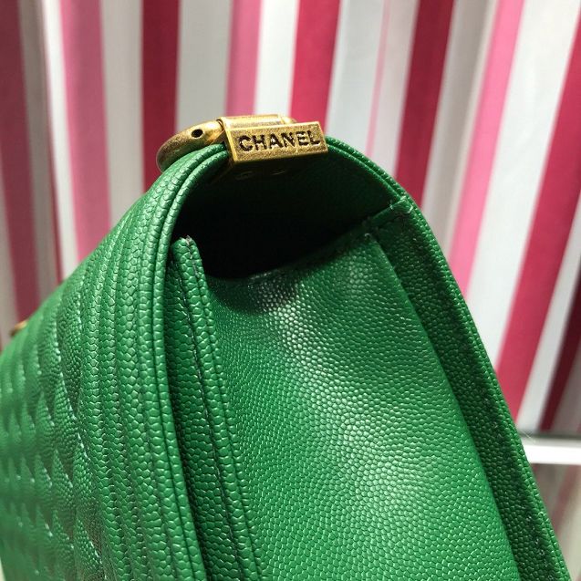 CC original grained calfskin medium boy handbag 67086 green