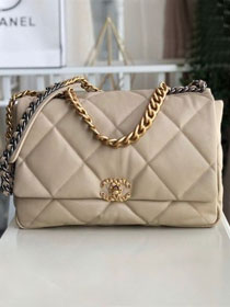 2020 CC original lambskin 19 maxi flap bag AS1162 beige